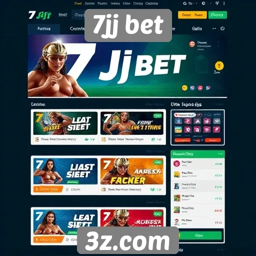 Interface de usuário do site 7jj bet em destaque